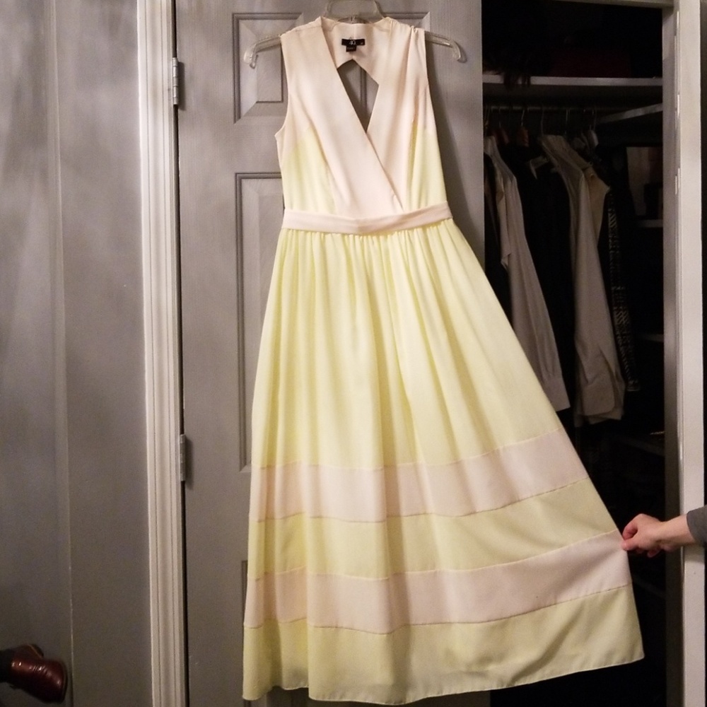 Yellow and pink gown